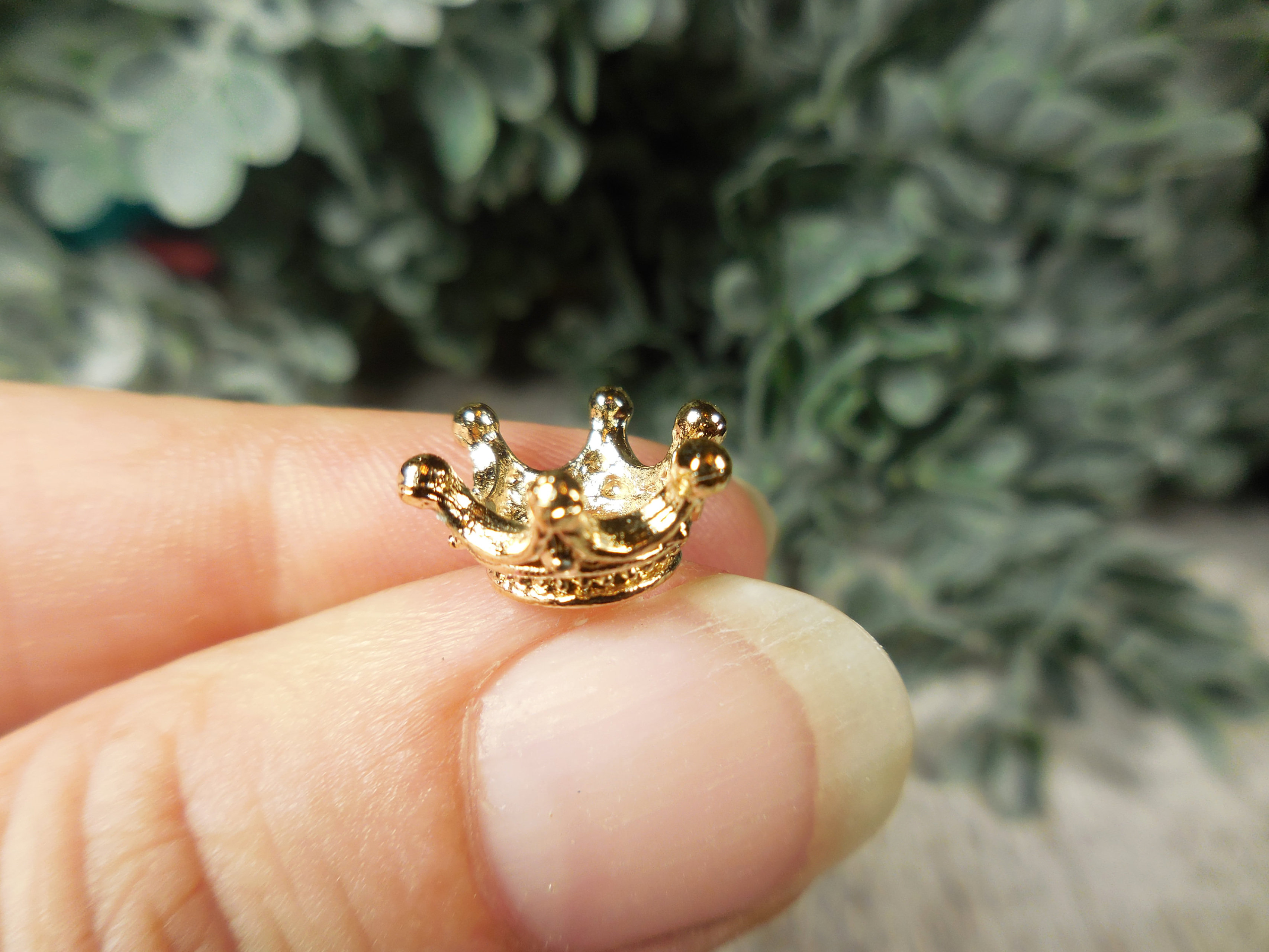 Miniature Metal Bright Gold Crown ~ Fairy Garden & Dollhouse